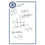 Football Autographed CHELSEA club crested photo, superb neatly designed item, measuring 12" x 8"