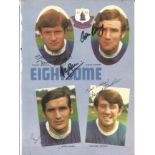 Football Everton Signature piece 11x8 magazine photo signed by five Goodison legends Colin Harvey,
