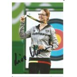 Olympics Lisa Unruh 6x4 signed colour photo of the bronze medallist in archery for Germany at the