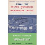 Football Autographed 1958 FA Cup Final programme - Bolton Wanderers v Manchester United, signed to