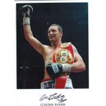 Boxing Clinton Woods 16x12 signed colour photo. Clinton Woods born 1 May 1972 is a British former