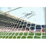 Football John Aldridge 8x12 signed colour photo pictured scoring in the all Merseyside FA Cup final.