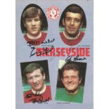 Football Liverpool signature piece 11x8 magazine photo signed by 6 Anfield legends Emlyn Hughes, Ian