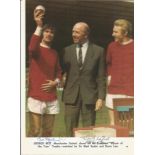 Football Manchester United signature piece 11x8 magazine photo signed by Sir Matt Busby , George