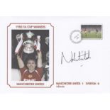 Football Autographed MAN UNITED commemorative cover, depicting the 1985 FA Cup Final, signed by