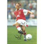 Football David Platt 12x8 signed colour photo pictured playing for Arsenal. Good Condition. All