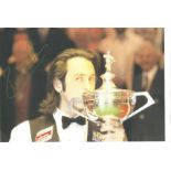 Snooker Ronnie O'Sullivan 8x12 signed colour photo pictured with the World Championship Trophy.