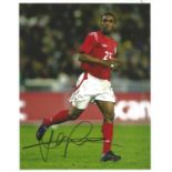 Football Jermaine Defoe 10x8 signed colour photo pictured in action for England. Good Condition. All