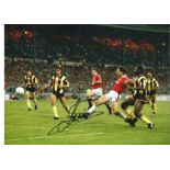 Football Lee Martin 16x12 signed colour photo pictured scoring his winning goal for Manchester