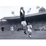 Football Autographed NIGEL SIMS photo, a superb image depicting the Aston Villa goalkeeper rising