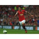 Football Angel Di Maria 12x16 signed colour photo pictured in action for Manchester United. Angel