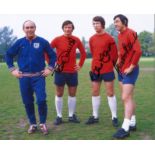 Football England legends 14x12 colour photo signed by Tommy Smith, Terry Payne and Gordon Banks