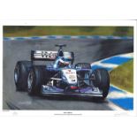 Motor Racing Mika Hakkinen 12x18 limited edition print signed in pencil by the artist Greg Tillett