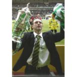 Football Martin O'Neill 12x8 signed colour photo pictured in celebrating while manager of Celtic.