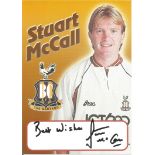 Football Stuart McCall 7x5 signed Bradford City promo card. Andrew Stuart Murray McCall, commonly