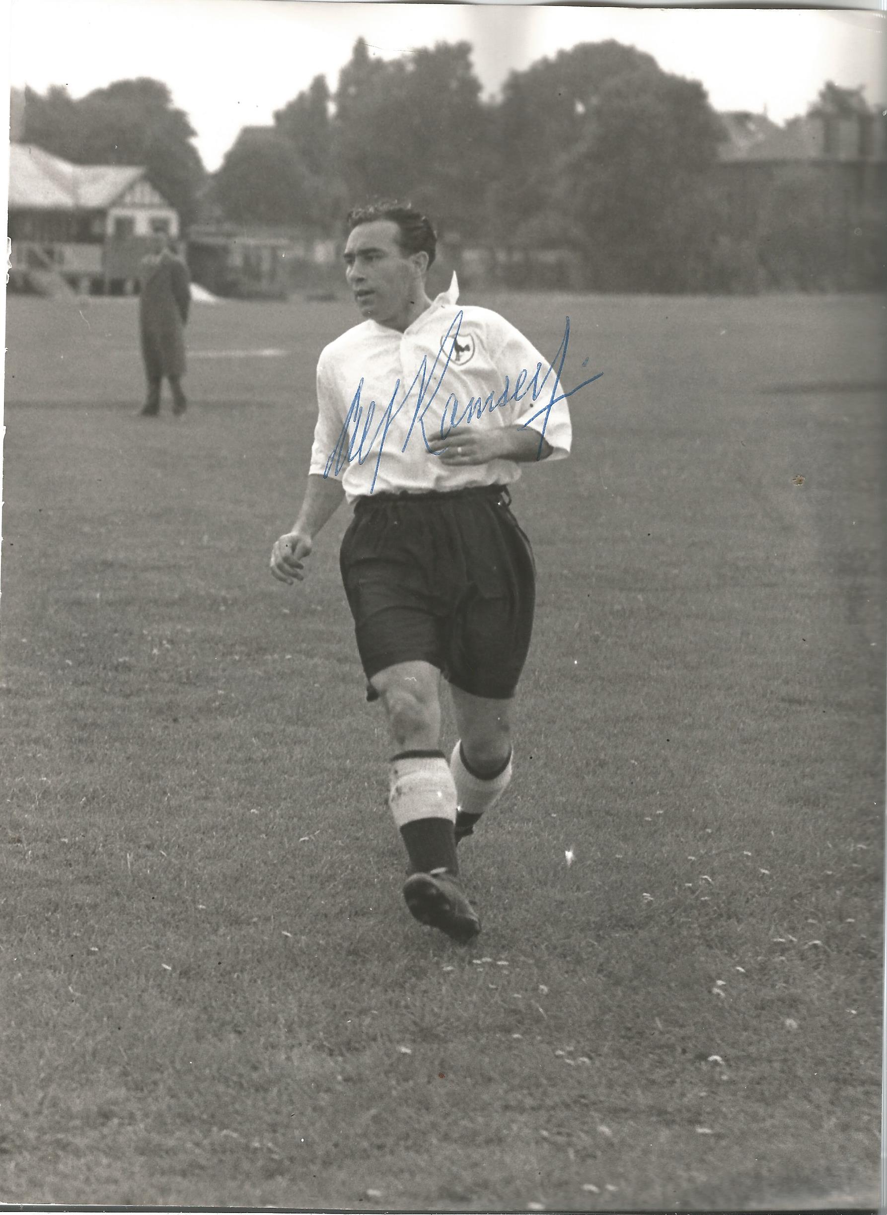 1966 World Cup Sir Alf Ramsey 8x6 signed b/w photo pictured training during his playing days with