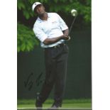 Golf Vijay Singh 12x8 signed colour photo. Vijay Singh, born 22 February 1963 , nicknamed The Big