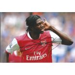 Football Emmanuel Adebayor 8x12 signed colour photo pictured while playing for Arsenal. Good