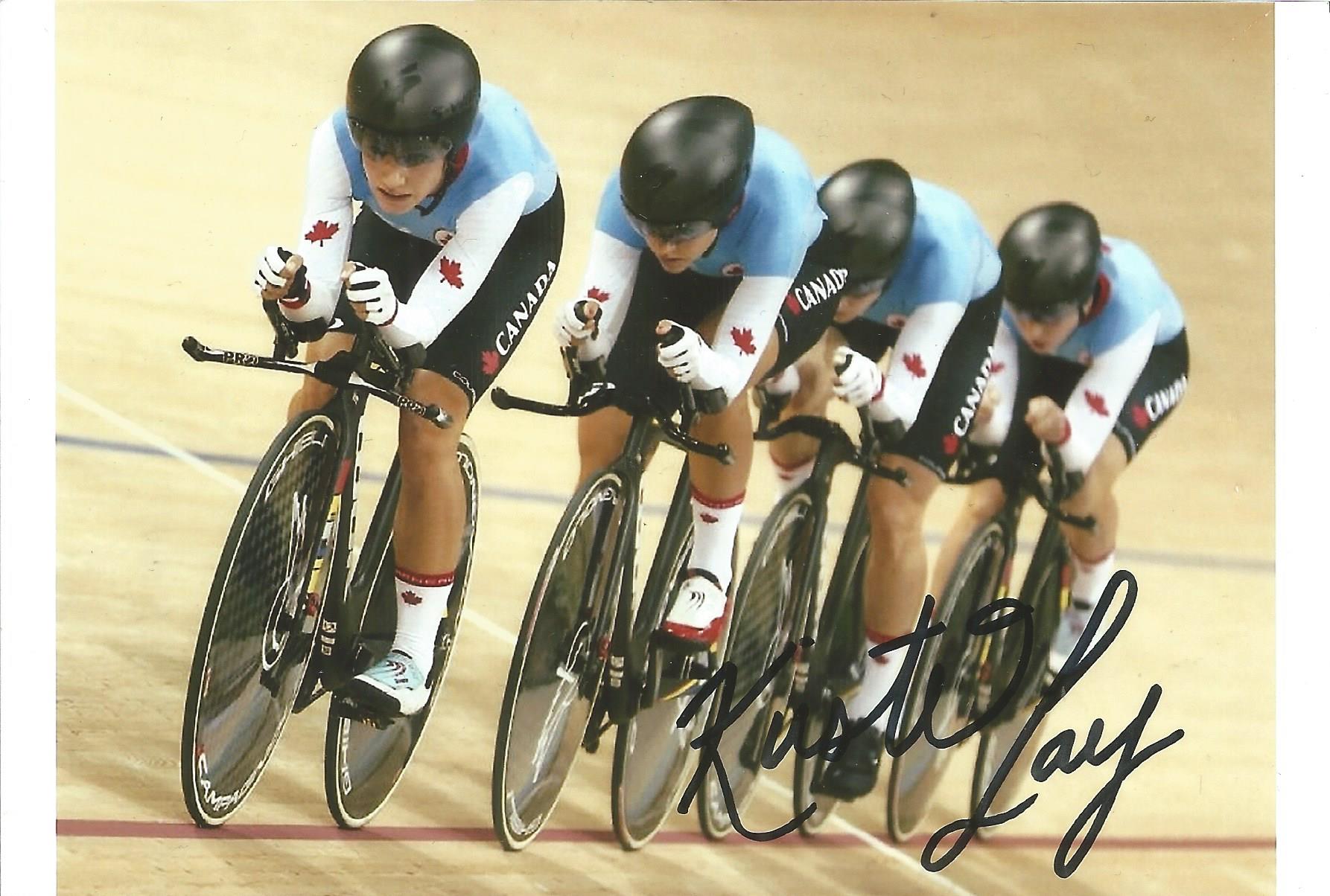 Olympics Kirsty Lay 6x4 signed colour photo of the Olympic silver medallist for Canada in the