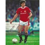 Football Mark Hughes 10x8 signed colour photo pictured in action for Manchester United. Good