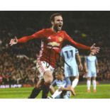 Football Juan Mata 8x10 signed colour photo pictured celebrating for Manchester United. Good