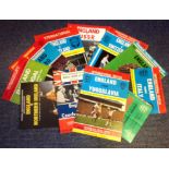 Football programme collection 12 England home programmes dating from 1966 to 1984 games include