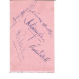 World Cup Winners 1966 5x3 album page signed by Norman Hunter, Geoff Hurst , Ian Callaghan, Ray