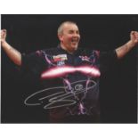 Darts Phil The Power Taylor 8x10 signed colour photo. Philip Douglas Taylor born 13 August 1960 is