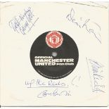 Football Manchester United signed record sleeve signed by Old Trafford legends George Best, Denis