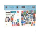 World selection stamps on 24 loose album sheets. Over 200 stamps including GB, India, Malaya, New