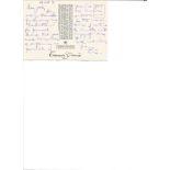 Peter Brooks signed note on one of his postcards 1991 personal note to Joe. Peter D. Brookes, CBE is