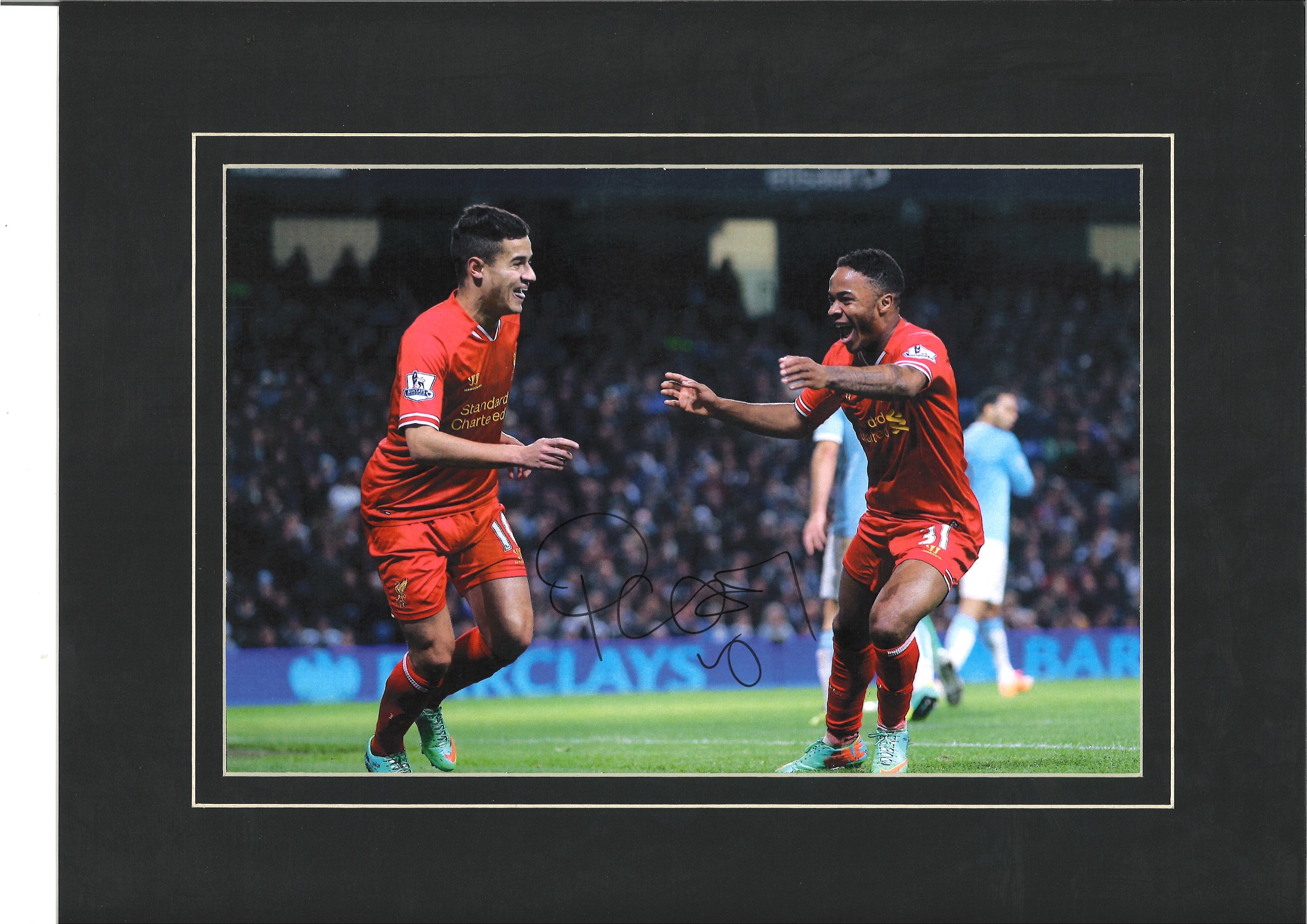 Philippe Coutinho signed colour Liverpool photo. Mounted to approx size 16x12. Good Condition. All