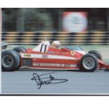 Jody Scheckter signed motor racing 10 x 8 inch picture during F1 race. Good Condition. All