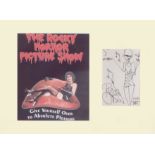 Rocky Horror Picture Show Richard O Brien. Signed sketch mounted with picture. Professionally