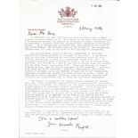 Duke of Norfolk Earl Marshall 1984 Typed signed letter on College of Arms letterhead appealing on