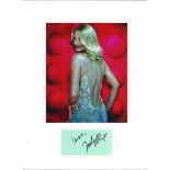 Joely Richardson signature piece, mounted below colour photo. Approx overall size 14x12. Good