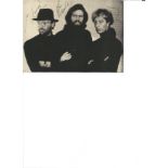 Bee Gees signed 7x5 black and white photo. Signed by all 3 brothers, Barry, Robin and Maurice.