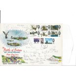 Battle of Britain fighter pilots multiple signed 1965 BOB FDC with Fareham CDS postmark. Signed by