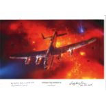 Dambuster signed World War Two 18x12 print titled Toward the Inferno II by the artist Piotr