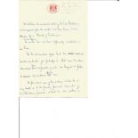 Lord Hailsham hand written, not signed, holograph draft statement for Reader s Digest Lord