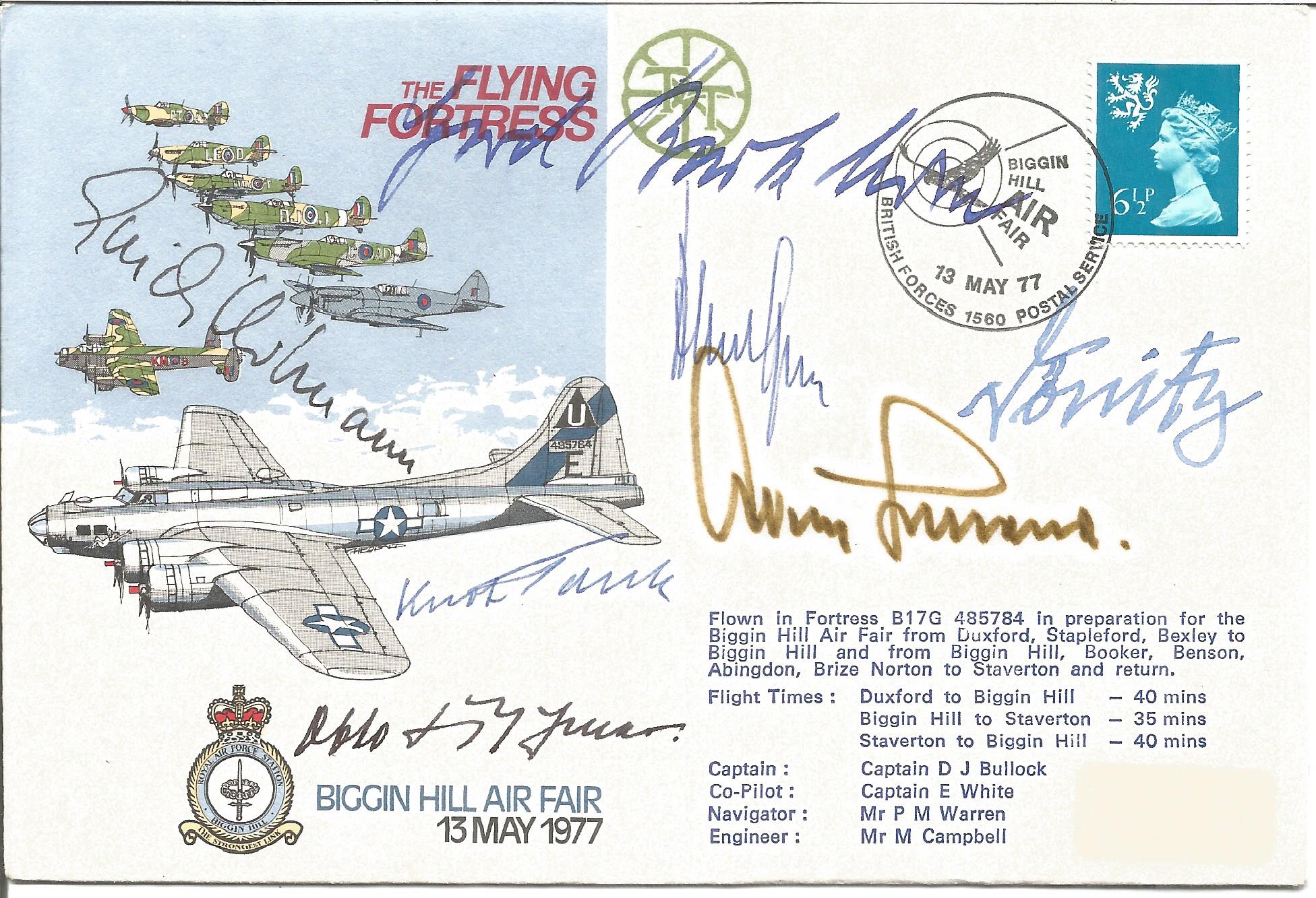 The Flying Fortress signed Biggin Hill Air Fair 13th May 1977 RAF cover No 25 of 37. Flown in