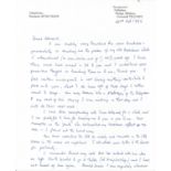 Pat Wells fighter ace hand written letter to WW2 RAF Battle of Britain historian Ted Sergison