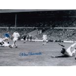 Football Autographed MIKE TREBILCOCK photo, a superb image depicting the Everton centre-forward