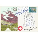 Multi signed special cover RAFES SC8 signed by 7 VC holders. Signatures include Henry Foote VC,