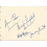 Ann Casson, Douglas Campbell, Wolfe Morris actors signed autograph album page. Good Condition. All