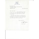 Willis Hall typed signed letter TLS to Reader s Digest regarding Billy Liar. English playwright
