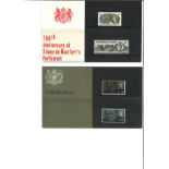 GB 1965 presentation pack collection. 2 packs included. Churchill and 700th anniv of parliament.