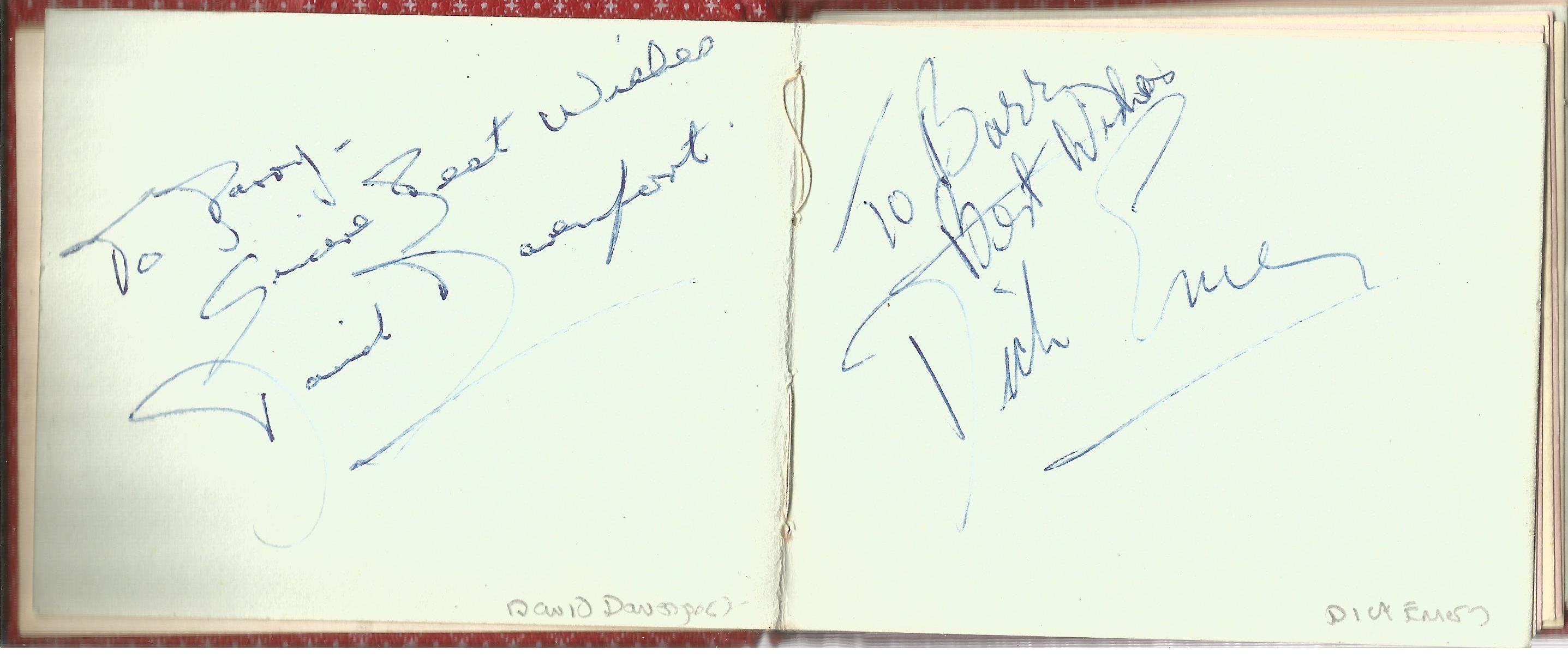 1960s Film Music Entertainment autograph book. Some of names included are David Davenport, Dick