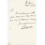 Earl of Clarendon handwritten letter ALS dated 19/2/1861. Good Condition. All autographs are genuine