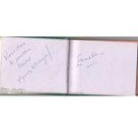 1980s TV Music Sport autograph book. Contains 45 signatures. Amongst them are Pauline Collins,